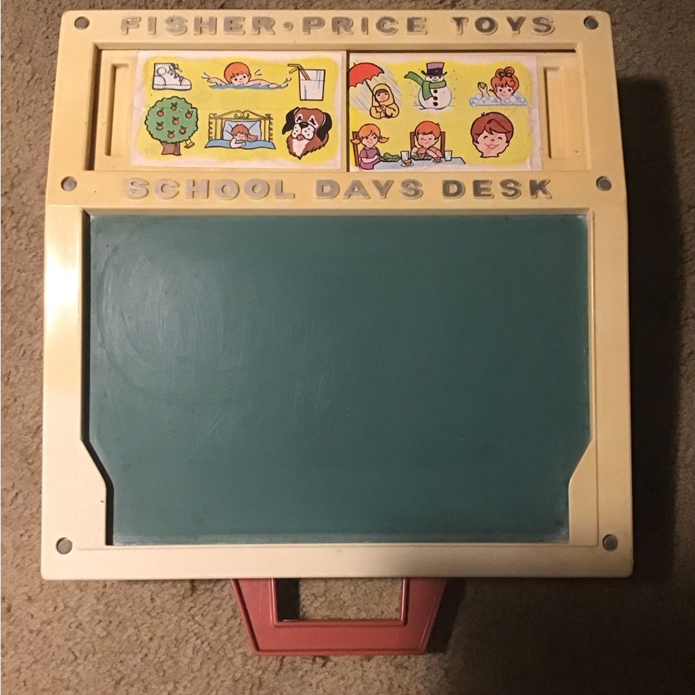 Fisher Price Toys School Days Desk Chalkboard Vintage